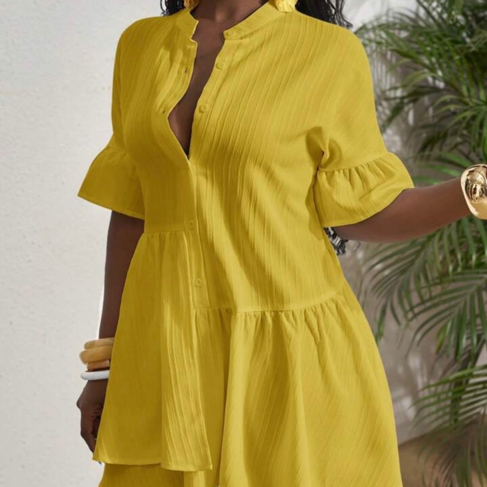 Yellow mini dress